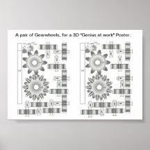 A Pair of Gearwheels, for "Genius at work" Posters