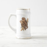 A Pair of Masked Barn Owls on a branch (painting). Mugs