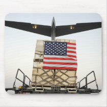 A pallet containing humanitarian relief supplie mouse pads