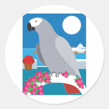 A Parrot in Paradise Stickers