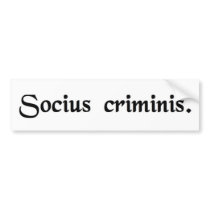 A partner in crime. bumper sticker