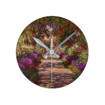 A Pathway in Monet's Garden, Giverny, 1902 Round Wall Clock