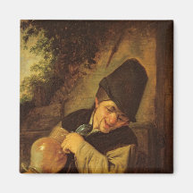 A Peasant Holding a Jug and a Pipe, c.1650-55 Refrigerator Magnets
