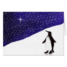 A penguin's Christmas wish Card