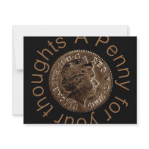 A penny for your thoughts custom invitation