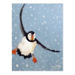 "A Playful Puffin" Vertical Postcard