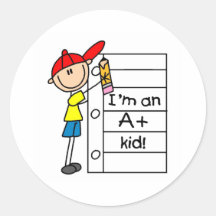 A Plus Kid Round Sticker