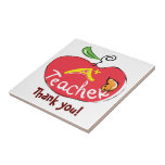 A plus teacher apple with thank you letters tile tiles