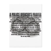 A POLICE OFFICER'S PRAYER POSTCARD