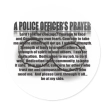A POLICE OFFICER'S PRAYER STICKERS