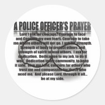 A POLICE OFFICER'S PRAYER STICKERS