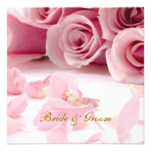 A Popular Elegant Wedding Invitation Pink Flowers