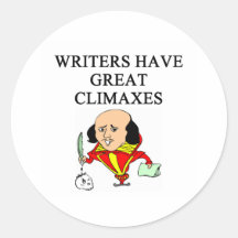 a pun for writers round sticker