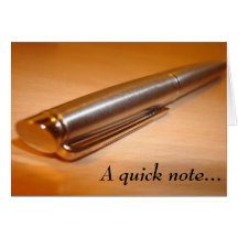 "A quick note..." Note card