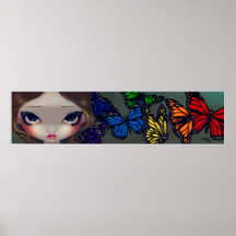 A Rainbow of Butterflies fairy Art Print