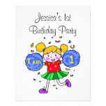 Ă?re partie de fille d'anniversaire de pom-pom gir invitations