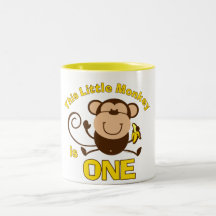 Ă?re tasse de garçon d'anniversaire de petit singe