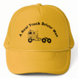 A Real Truck Drivin Man Mesh Cap - Yellow Trucker Hat