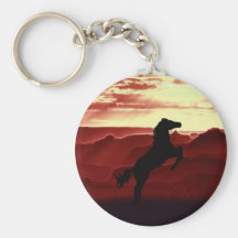 A rearing horse silhouette keychains