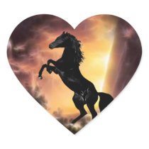 A rearing stallion at sunset sticker
