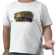 A Red Log Home Tee Shirt