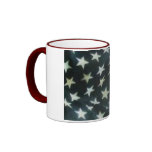 A RED WHITE AND BLUE MUG