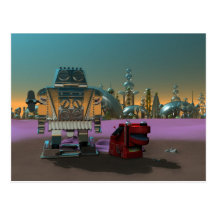 A Robot and His Dog Postcard