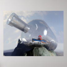 A Robot in a Bottle Print