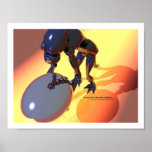 A robot's reflection posters
