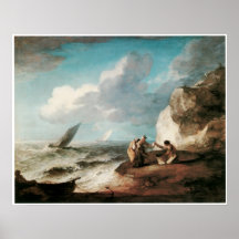 A Rocky Coastal Scene, 1781 Poster