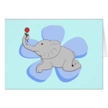 A Rose from a Baby Elephant Note Card