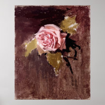 A rose, impressionism, impressionist painting poster