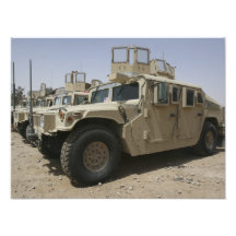 A row of humvees from Task Force Military Polic Photo
