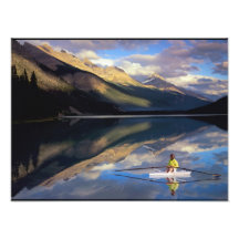 A rower on Banff Lake in the Canada MR) Art Photo