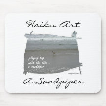 A Sandpiper Haiku Art Mousepad