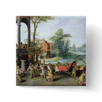 A Satire of the Folly of Tulip Mania Pinback Button
