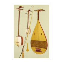 A shamisen, a kokyu and a biwa, Japanese, from 'Mu posters