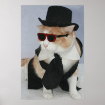 A Sharp Dressed Cat Print
