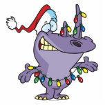 a silly cute christmas santa rhino photo cut outs