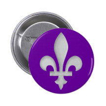 A Silver Fleur-de-lys Badge Button