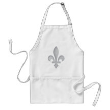 A Silver Fleur-de-lys Crafts Cook Chefs Apron