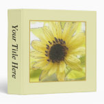 A Single Lemon Yellow Sunflower 3 Ring Binders