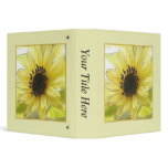 A Single Lemon Yellow Sunflower 3 Ring Binders