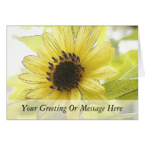 A Single Lemon Yellow Sunflower Card