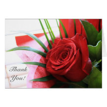 A Single Red Rose, Thank You Note Card
