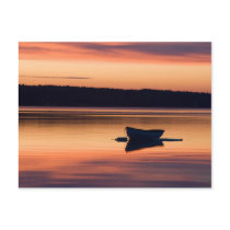 A skiff at sunrise in Eggemoggin Reach in Little
