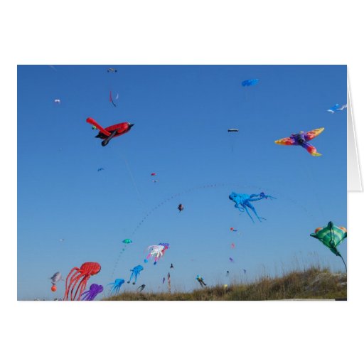 A sky full of Multi Colour Kites Card