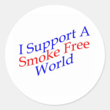 A Smoke Free World Round Sticker