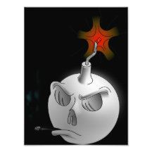 A smoking Bomb Skull Art Photo