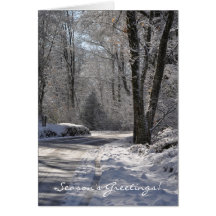 A snowy lane in France card
